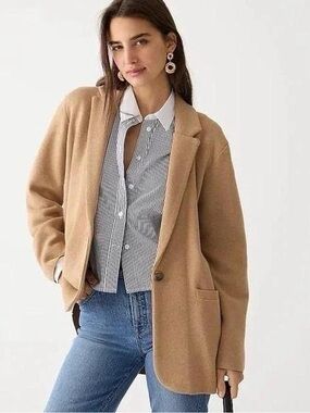 J. Crew Camel Single-Button Wool Blazer